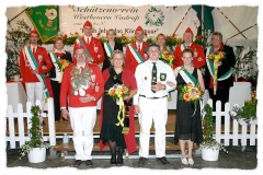 2007 Markus Rotthowe und Nadine Rotthowe geb. Bitter  Hofstaat (v.l.): Rene und Stefanie Heitmann, Markus Flechtker und Sabine Niemann, Dirk Bitter und Stefanie Tepper, Wolfgang Seel und Ulrike Wies.