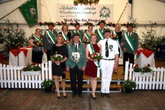 2016 Andreas Lüttecke und Pamela Sommer  Hofstaat (v.l.): Christian Ahlbrandt und Bianca Janssen-Ahlbrandt, Stephan und Sonja Hesse, Daniel Tepper und Ricarda Schlüter, Dirk und Yvonne Hobeling