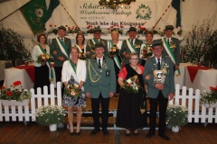 2017 Berthold Wewelkamp und Renate Wewelkamp  Hofstaat (v.l.): Hubert und Klara Westbrock, Werner und Brigitte Schlautmann, Thomas und Jutta Nosthoff, Klaus und Monika Tepper