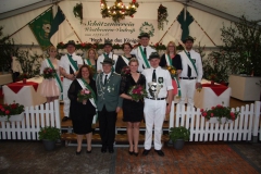 2015 Michael Gausepohl und Andrea Vogt  Hofstaat (v.l.): Jens Tepper und Ines Lauvers, Christian Nosthoff und Melanie Stegemann, André Schulze Hobbeling und Heike Joostink, Hendrik Severt und Ruth Helmig,
